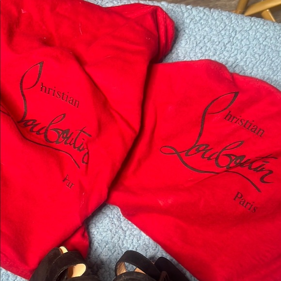 Christian Louboutin Black Stiletto Heels with Peep-Toe - Picture 9 of 10